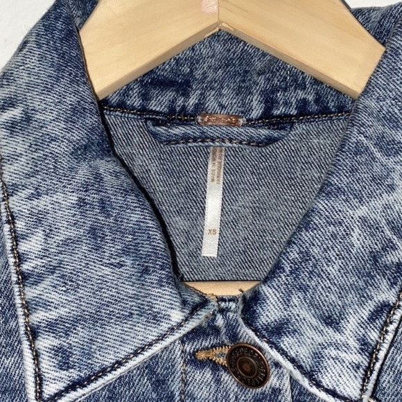 Free People jacket indigo acid wash NWT xs denim - Picture 4 of 6